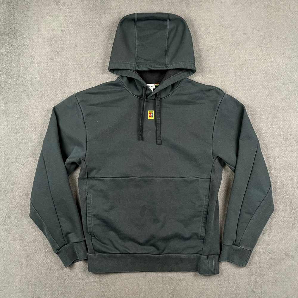 Nike Court Dri-FIT Heritage Hoodie Men Small Black Loose Fit Pullover Sweatshirt